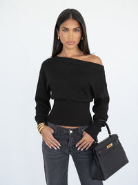 MARTA | Jersey oversize de hombros descubiertos