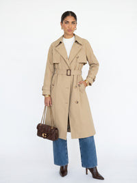 CARMEN | Gabardina midi impermeable en color caqui