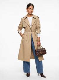 CARMEN | Gabardina midi impermeable en color caqui