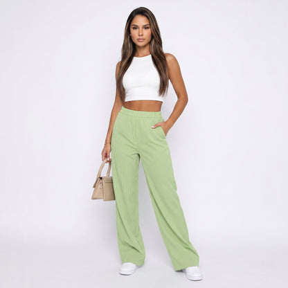 LETICIA | Pantalón de rayas de pierna ancha