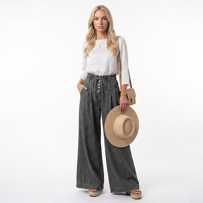 LEYRE | Pantalón de pierna ancha con botones