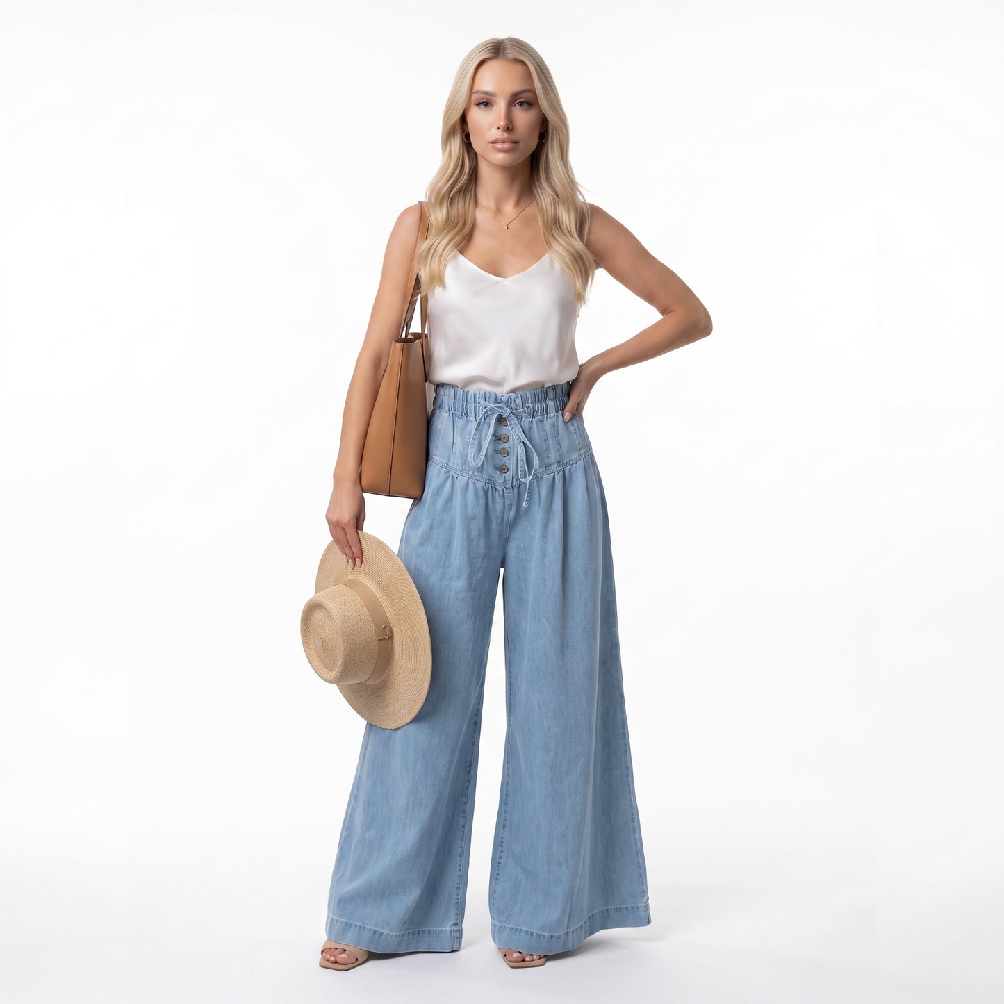 LEYRE | Pantalón de pierna ancha con botones