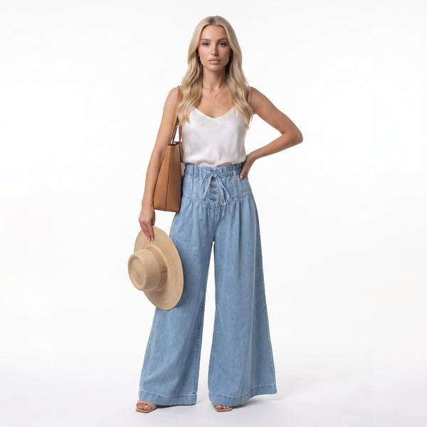LEYRE | Pantalón de pierna ancha con botones