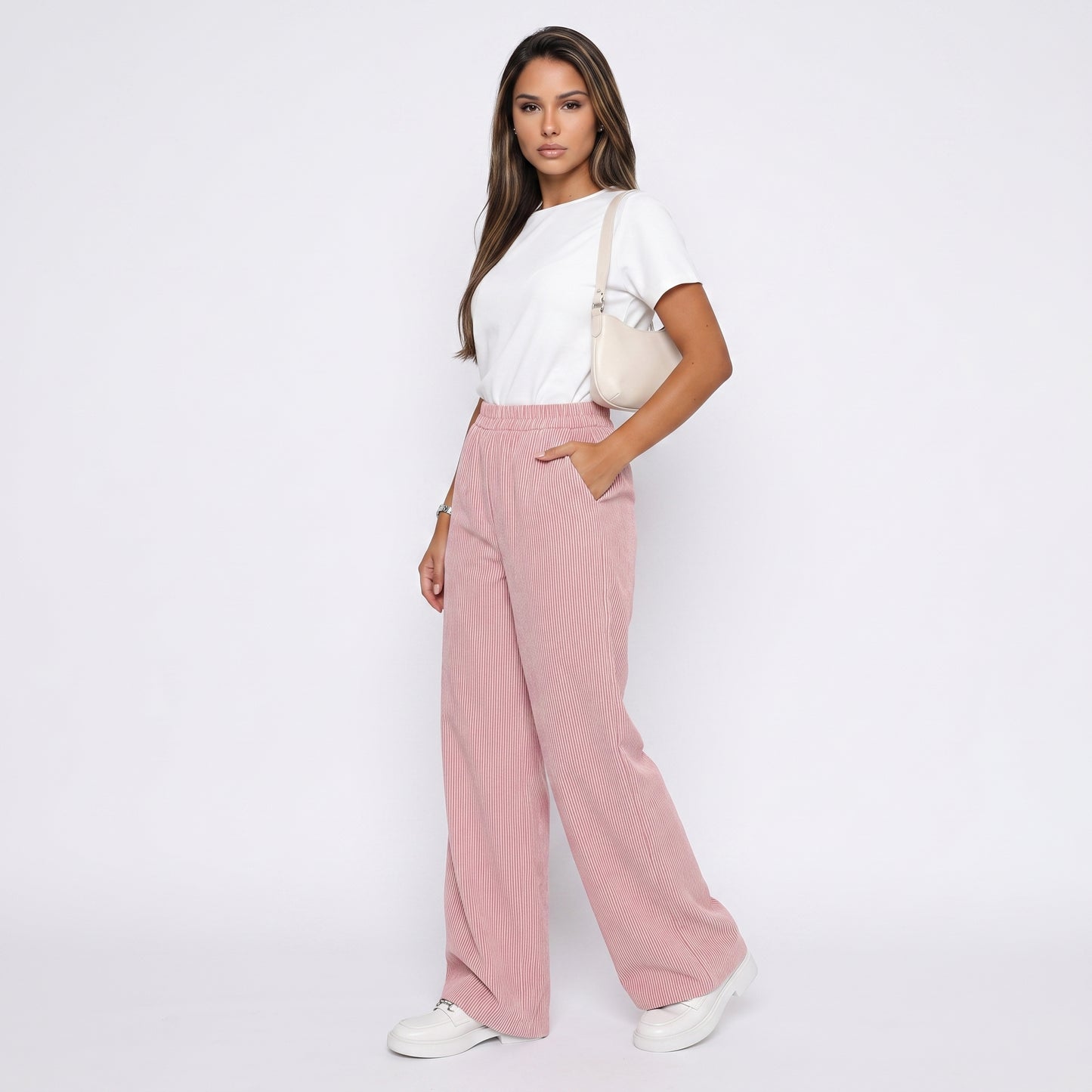 LETICIA | Pantalón de rayas de pierna ancha