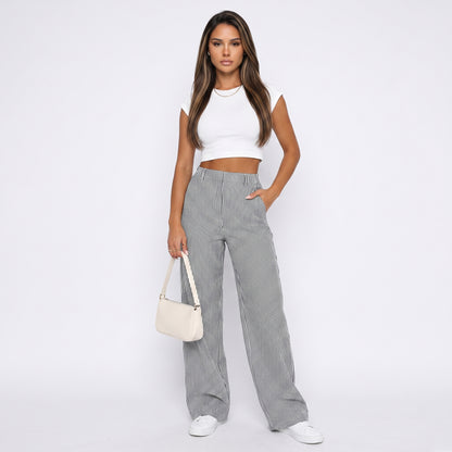 LETICIA | Pantalón de rayas de pierna ancha