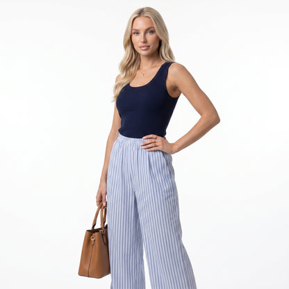 LEONOR | Pantalón de pierna ancha con rayas verticales