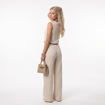 LUISA | Conjunto de chaleco y pantalón de pierna ancha