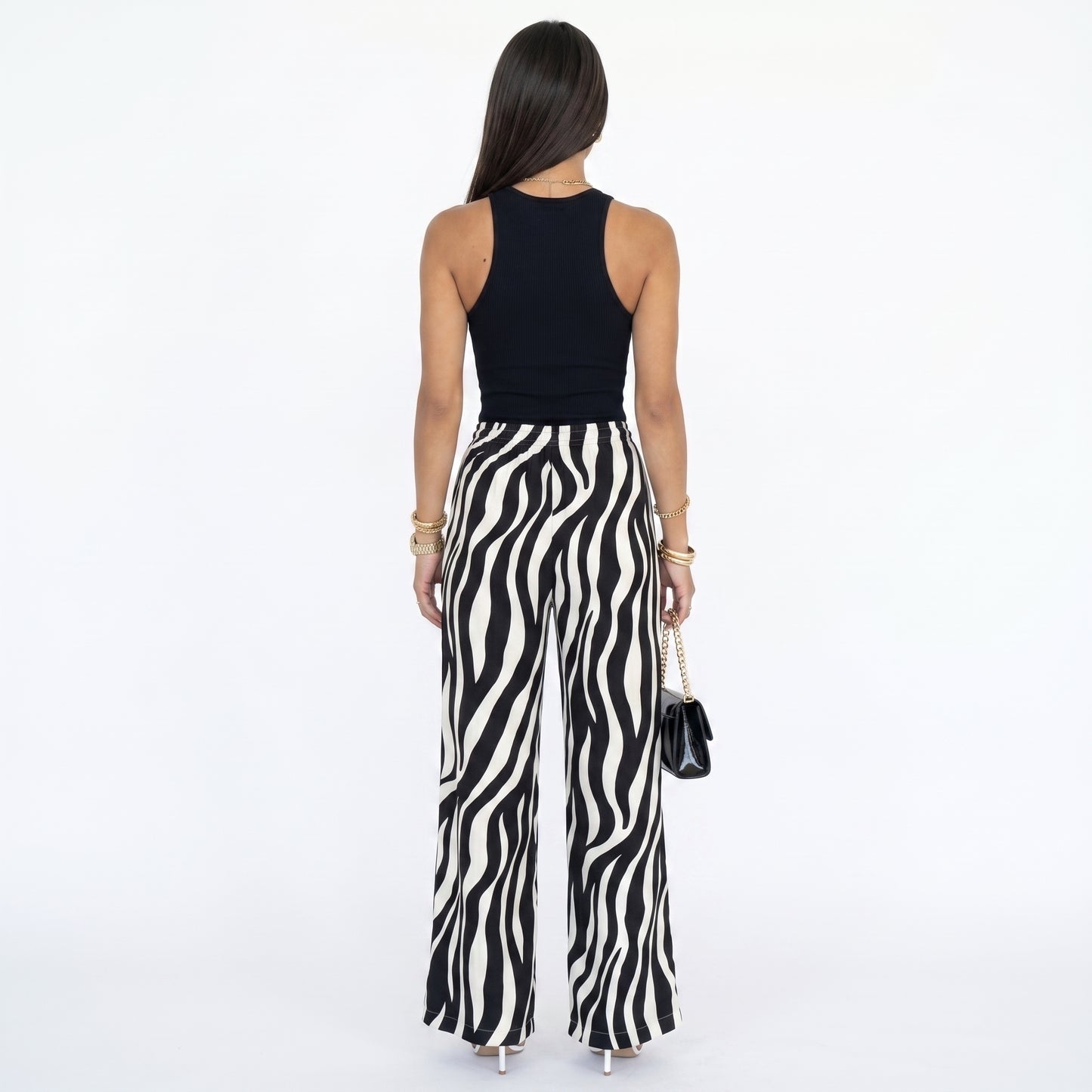 LIDIA | Pantalón elegante de pierna ancha estampado