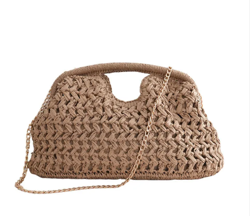 NOELIA | Bolso de rafia con cadena para verano
