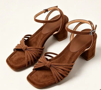 TATIANA | Sandalias romanas de tiras con tacón ancho
