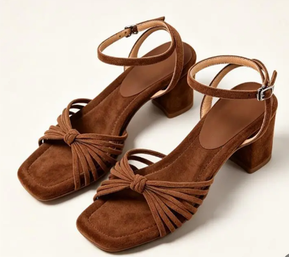 TATIANA | Sandalias romanas de tiras con tacón ancho