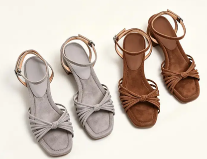 TATIANA | Sandalias romanas de tiras con tacón ancho