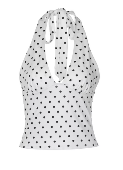 LETICIA | Top halter de lunares elegante