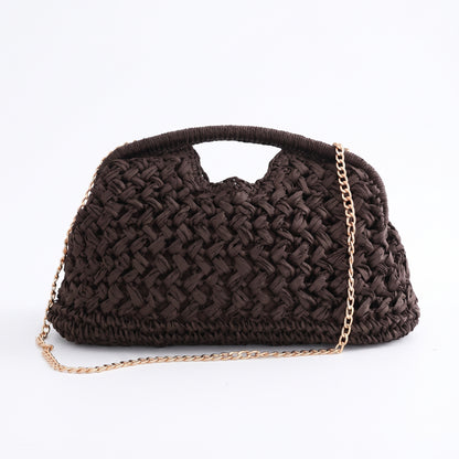 NOELIA | Bolso de rafia con cadena para verano