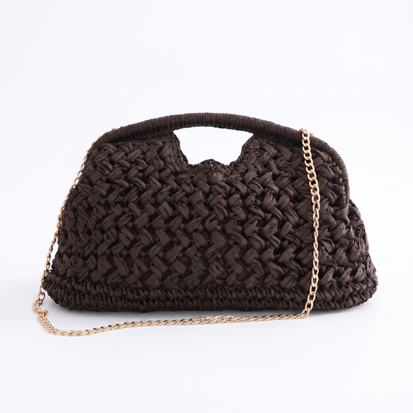 NOELIA | Bolso de rafia con cadena para verano