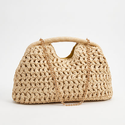NOELIA | Bolso de rafia con cadena para verano