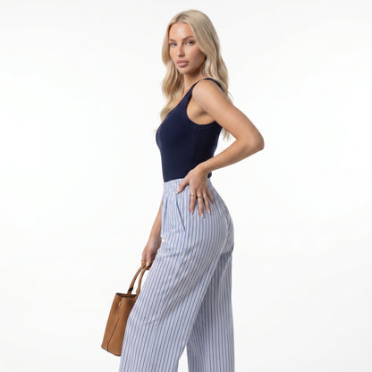 LEONOR | Pantalón de pierna ancha con rayas verticales