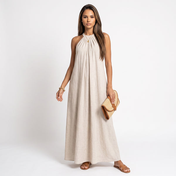 VALENTINA | Vestido largo de cuello halter elegante