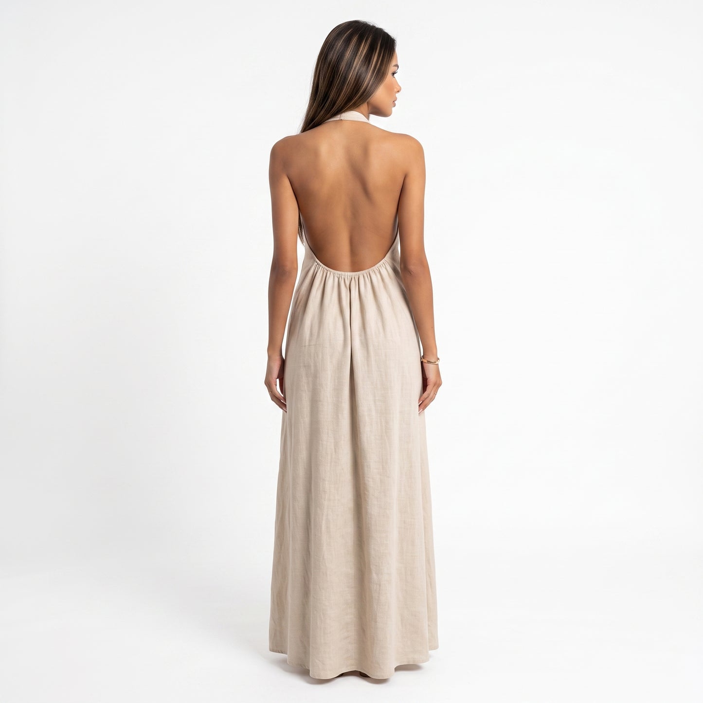 VALENTINA | Vestido largo de cuello halter elegante