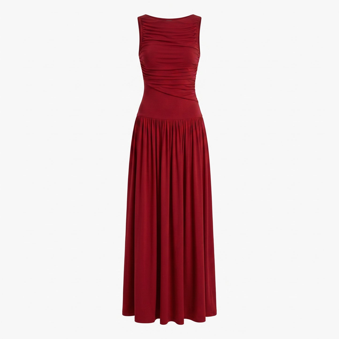 VICTORIA | Vestido largo fruncido sin mangas
