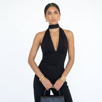 AZUCENA | Top halter con lazo elegante