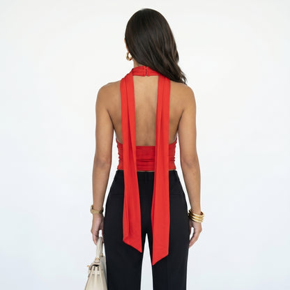 AZUCENA | Top halter con lazo elegante